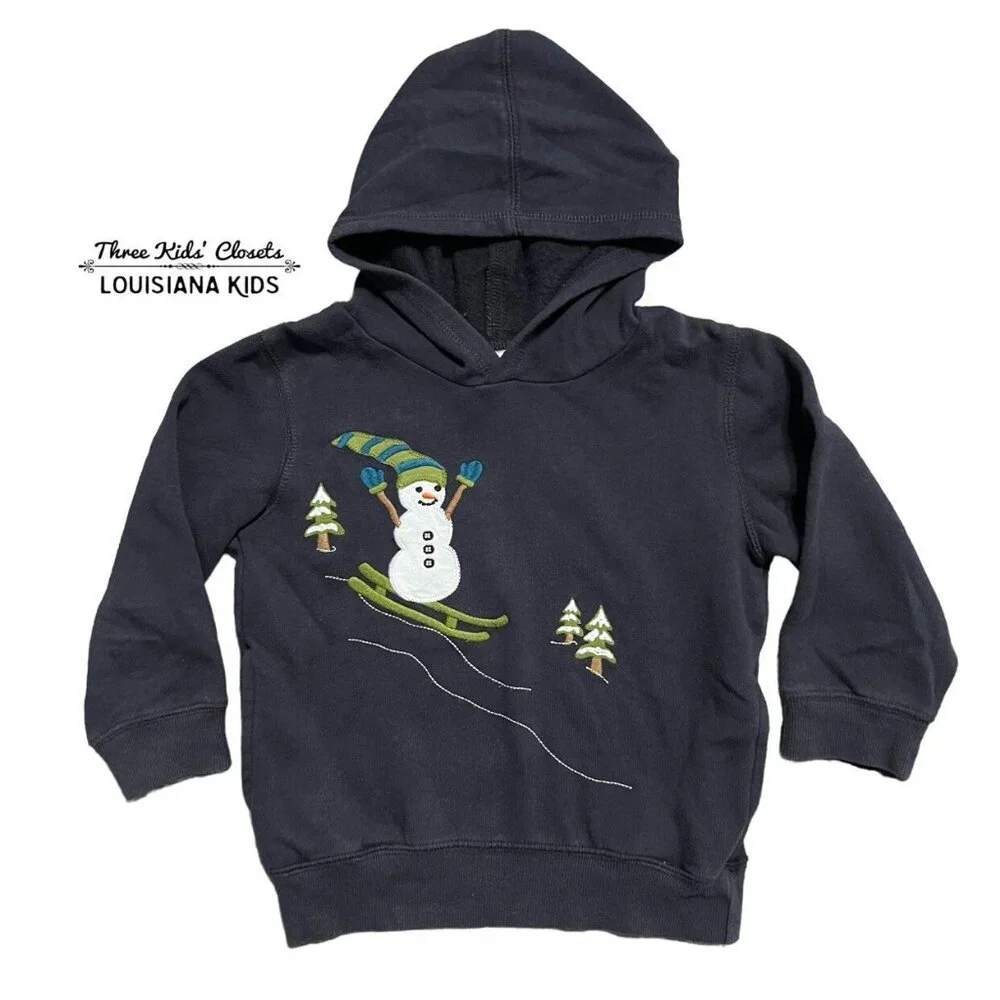 Gymboree 2T-3T Snow Days Skiing Snowman Hoodie Sweatshirt